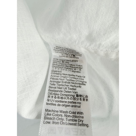 Madewell Oversized Pleated-Sleeve Button-Up Shirt White Small NWOT‎ - Picture 8 of 9